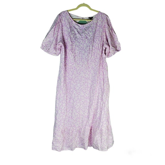 Who What Wear Dresses & Skirts - Who What Wear Womens Purple Ditsy Floral Orchid Bouquet Midi Dress Prairie